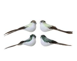 Įsegamos kalėdinės dekoracijos BIRD, baltos sp., 2 rūšys, 3,5 x 12 x 4,5 cm, 2 vnt