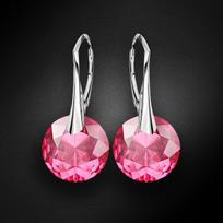 Sidabriniai auskarai moterims DiamondSky „Marianne (Rose)“ su Swarovski kristalais
