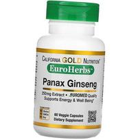 Ginseng Root Extract, EuroHerbs Panax Ginseng Extract, California Gold Nutrition 60 Vegcaps (71427008) 60vcaps