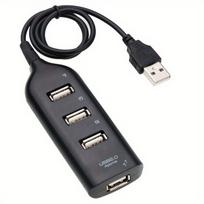 USB 2.0 šakotuvas 4 lizdai,  Juoda