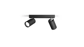 Taškinis LED šviestuvas PHILIPS IDRIS, IP44, 2xGU10, max 2x5W, juodos sp., 8,3x24x12cm