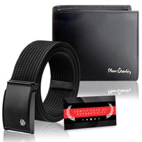 Dovanų rinkinys vyrams: odinė piniginė Pierre Cardin RFID ir diržas Stevens 423206