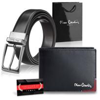 Dovanų rinkinys vyrams: odinė piniginė Pierre Cardin RFID, odinis diržas 75TILAK8806