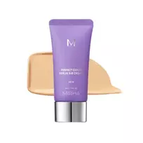 Missha M Perfect Cover Serum BB Cream serumo pagrindo kremas, No.25 Warm Beige, 20 ml.