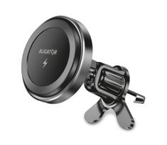 Aligator AMS05BK - Magnetinis automobilinis telefono laikiklis su belaidžiu MagSafe įkrovikliu juodas