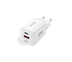 Aligator CHPD0020 - Greito įkrovimo adapteris GaN PD 33W USB-A + USB-C baltas