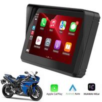 5 colių radijas motociklams, GPS navigacija, CarPlay, Android Auto, HUAWEI Honor, IPX7 atsparus vandeniui juoda