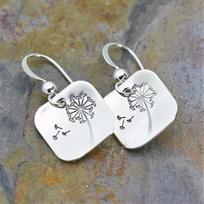 Simple Retro Square Dandelion Earrings, Women'S Personalized Fashion Earrings, Women'S Earrings