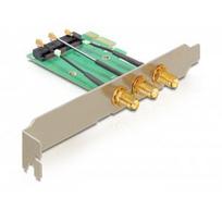 DeLOCK Mini PCI Express > PCI Express x1 + 3 RP-SMA Ports - Riser Card (89294)
