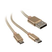 Akasa AK-CBUB42-12GL USB Kabel 1,2 m USB 2.0 USB A USB C/Micro-USB B Gold (AK-CBUB42-12GL)