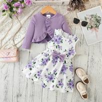 Mergaičių princesės suknelės dviejų dalių komplektas, stilingas tvido įkvėptas apdaras 12