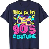 Tai mano 90-ųjų kostiumas Retro 90-ųjų muzikos tema vakarėlis Devyniasdešimtųjų marškinėliai S tamsiai mėlyna spalva
