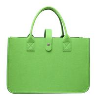 Trendy Customizable Felt Tote Bag - Simple & Convenient for Shopping, Storage, Gift, or Decoration. Army Green; Regular 3mm 30x20x18