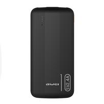I&scaron;orinė baterija Power Bank Awei P20K 5V/2.4A 10000mAh juoda