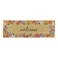 Iš kokoso pluošto grindų kilimėlis 40x120 cm Welcome Floral – Artsy Doormats