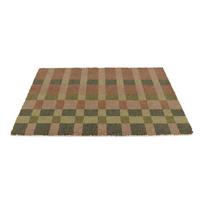 Iš kokoso pluošto grindų kilimėlis 40x60 cm Pink and Blue Check – Artsy Doormats