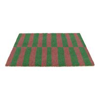 Iš kokoso pluošto grindų kilimėlis 40x60 cm Pink & Green Half Stripes – Artsy Doormats