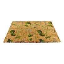 Iš kokoso pluošto grindų kilimėlis 40x60 cm Watercolour Leaves – Artsy Doormats