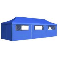 Pop-up išskleidžiama proginė palapinė su 8 šoninėmis sienelėmis, mėlynos spalvos, 3x9m