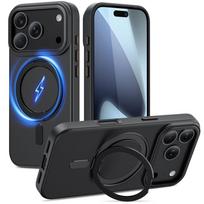 Juodas matinis dėklas/stovas "Tech-Protect Magring Magsafe" telefonui iPhone 17 Pro Max