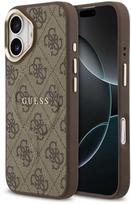 Guess PU Leather 4G Gold Frame MagSafe dėklas skirtas Apple iPhone 17 rudos spalvos