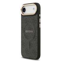 Guess PU Leather 4G Gold Frame MagSafe dėklas skirtas Apple iPhone 17 Air juodos spalvos