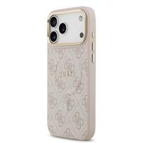 Guess PU Leather 4G Gold Frame MagSafe dėklas skirtas Apple iPhone 17 Pro Max rožinės spalvos