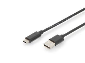 USB C kabelis į USB A - ASSMANN Electronic AK-300148-030-S - 3m - 2.0 - 480Mbit/s - Juoda