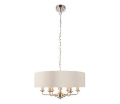 Endon 94357 - Liustra ant grandinės HIGHCLERE 6xE14/40W/230V smėlio spalvos/matinis chromas