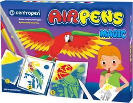Flomasteriai CENTROPEN AIRPENS, 8 spalvos, 6 trafaretai