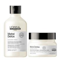 Plaukų priežiūros rinkinys Loreal Metal Detox: šampūnas 300 ml + plaukų kaukė 250 ml