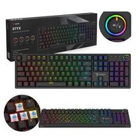 Savio STYX Outemu Blue, Hot-Swappable, RGB Gaming Keyboard, USB, QWERTY US International, Black