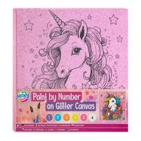 Drobė ant porėmio su piešiniu 25x25cm Craft Glitter Vienaragis 150116
