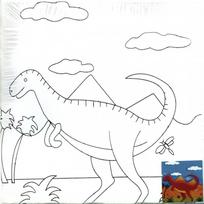Drobė ant porėmio su piešiniu 25x25cm - drobė+dažai+tept. Dinozauras, Kinija