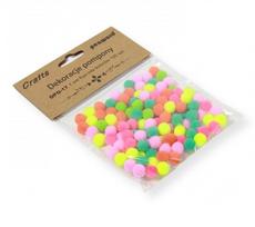 Dekoracija pomponai DPO-17 FLUO MIX 120vnt./1cm, PENWORD