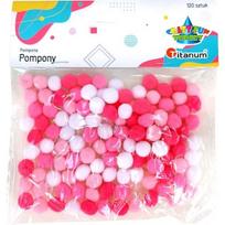 Dekoracija pomponai MIX rožiniai 120vnt. 10mm TITANUM