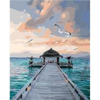 Tapybos pagal skaičius rinkinys FLAMINGO - JŪROS PIRSAS , 40X50CM