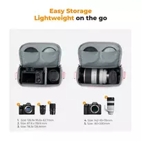 Fotoaparato Dėklas - K&F Concept Sling Bag 5L Reguliuojama Dirželis Nuimamas Skyrius Rožinė