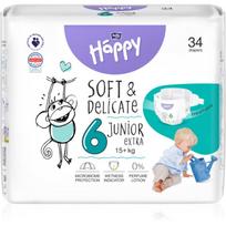 BELLA Baby Happy Soft&Delicate vienkartinės sauskelnės su kanalais Junior Extra 15+ kg 34 vnt.