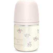 Suavinex Poetry SX Pro Physiological S stiklinis buteliukas kūdikiams 0 m+ Slow Flow - Pink 120 ml