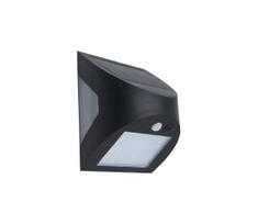 LED saulės sieninis šviestuvas su judesio jutikliu LED/3W/3,7V 1200 mAh IP54 juoda