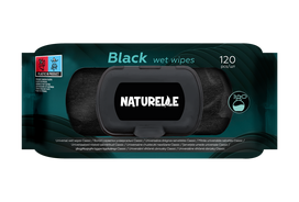 Drėgnos servetėlės NATURELLE Classic, 120 vnt., juodos sp.