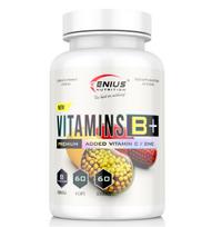 "Vitamins B Plus" Vitaminų B Kompleksas Energijai/Nervinei Sistemai 'Genius Nutrition' (60kaps/60porc)