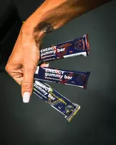 "ENERGY Gummy bar" Energetinis batonėlis su kofeinu/be kofeino 'Puls Nutrition' (30g/1porc) - apelsinas-kofeinas
