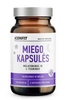 „Miego Kapsulės“ Melatoninas, L-Teaninas, Valerijonas Miegui ‘Iconfit’ (90kaps/45porc)