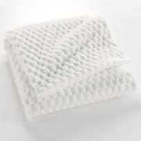 Kreminės spalvos iš mikroflanelės antklodė ir pledas 125x150 cm Mini Frosty – douceur d'intérieur
