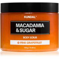 KUNDAL Macadamia & Sugar Body Scrub Pink Grapefruit švelnus kūno šveitiklis raminamojo poveikio 550 g