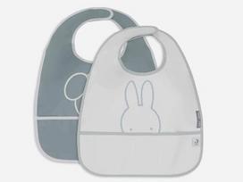 Jollein neperšlampamas seilinukas Bib su kišene Miffy Peekaboo Sea Green 2vnt.