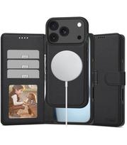 Juodas atverčiamas dėklas Apple Iphone 17 Pro Max telefonui "Tech-Protect Wallet Magsafe"