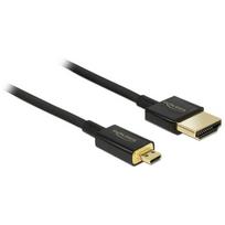 DELOCK Kabel High Speed HDMI mit Ethernet - HDMI-A Stecker > HDMI Micro-D Stecker 3D 4K 0.5 m Slim Premium
